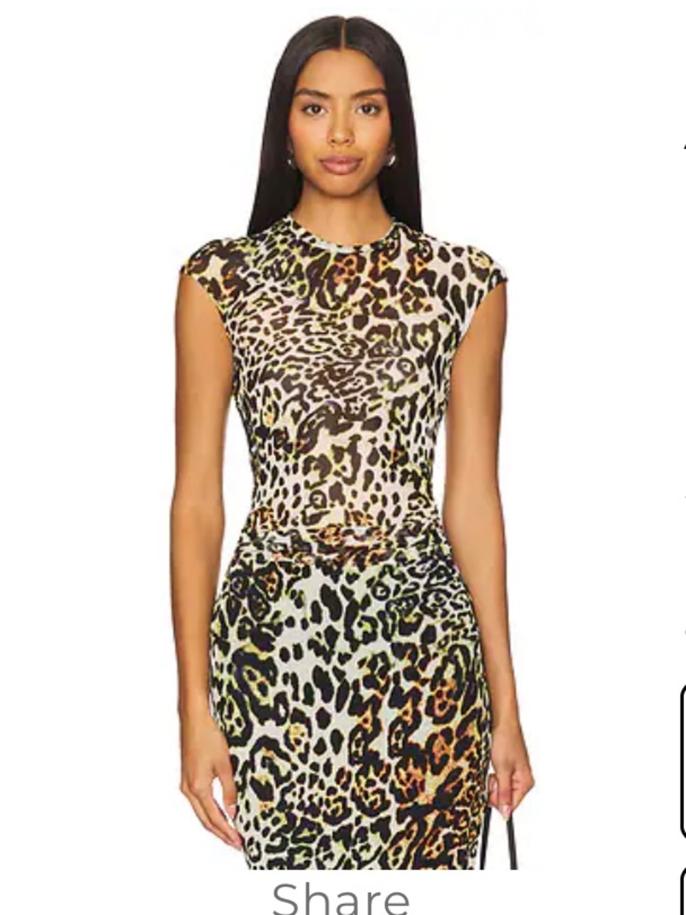 AFRM Leopard Print Nina Tee - Black, Brown, Cream